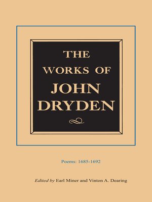 cover image of The Works of John Dryden, Volume III